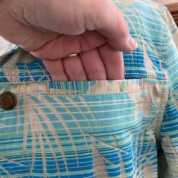 Caribbean Joe Floral Tropical Jacket Sz. M - Picture 5 of 14